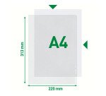 Chemise coin plastique Leitz A4 polypropylène 13/100e transparente incolore - Paquet de 100