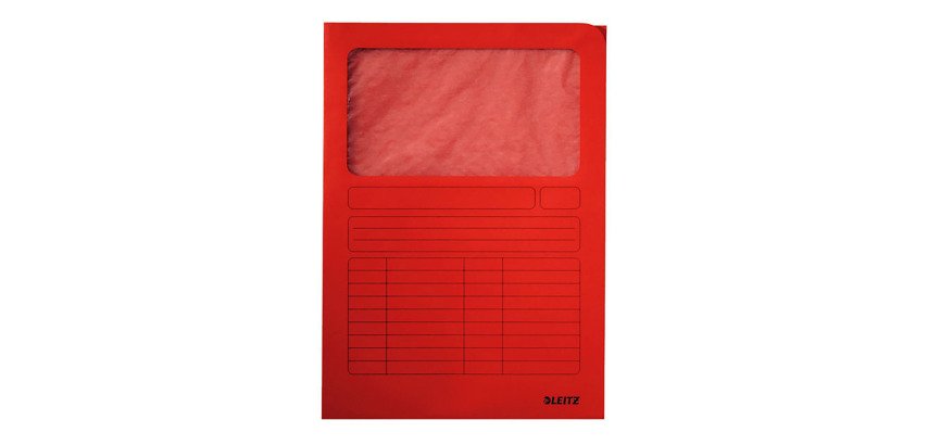 Chemise coins papier avec fenêtre Leitz A4 160 g - Paquet de 100