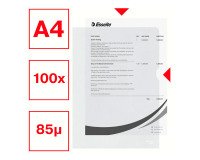 Chemise coin plastique Esselte A4 polypropylène 8/100e grainé incolore - Paquet de 100