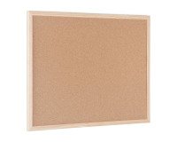 Tableau d'affichage en liège Basic de Bi-Office, surface en liège, cadre en bois naturel, 120 x 90 cm