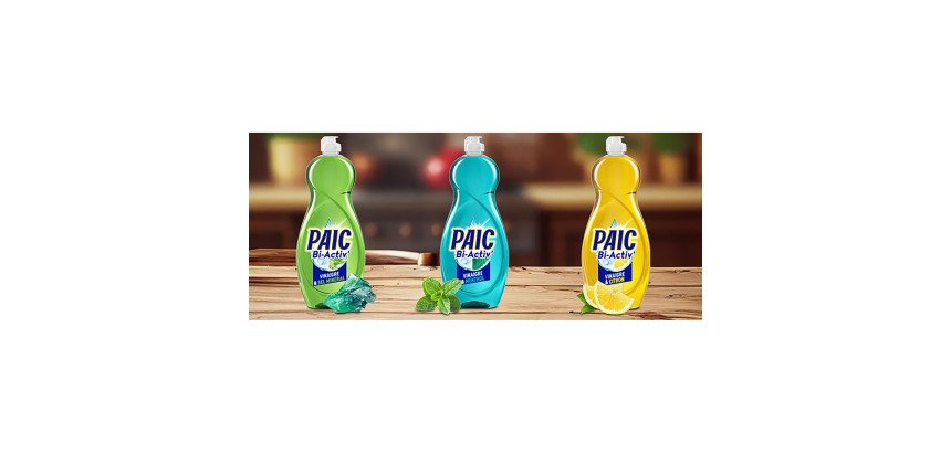Liquide vaiselle mains Paic Bi-Activ' vinaigre & sel minéral - Flacon de 750 ml