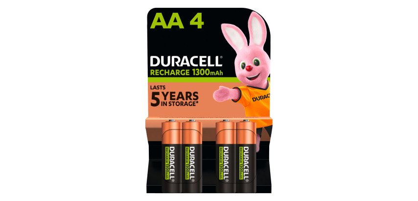Duracell rechargeables - Pack of 4 AA/HR6 1.2 V batteries