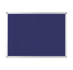 Tableau d'affichage en feutre bleu Ayda de Bi-Office, cadre en aluminium, 60 x 45 cm