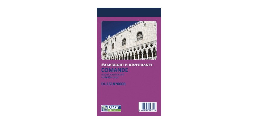 Blocchi comande ristorante Data Ufficio 2 Copie Bianco senza rigatura non perforato 10 x 16,8 cm carta 20 unità