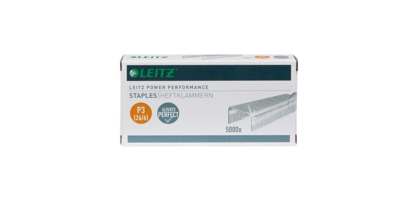 Agrafe Leitz P3 Power Performance 26/6 galvanisée - Boîte de 5000