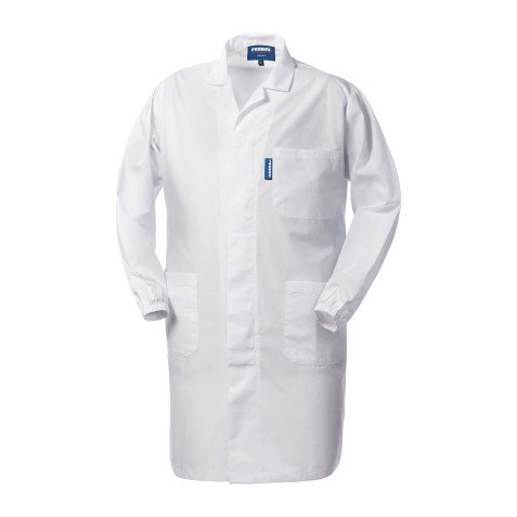 Blouse de travail homme en tissu mélangé blanc