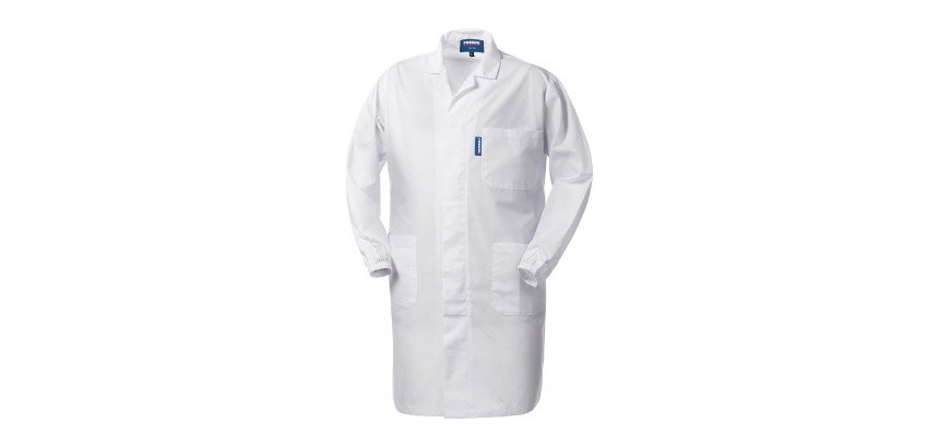 Blouse de travail homme en tissu mélangé blanc