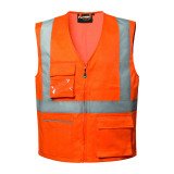 Gilet haute visibilité à zip orange