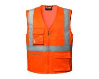 <div>High-visibility Executive orange zip vest</div>