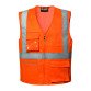 Gilet haute visibilité Executive à zip orange