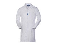 Bata blanca de trabajo de mujer en tela mezcla blanca