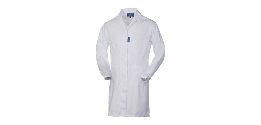Arbeitsbluse für Damen aus weißem Mischgewebe
