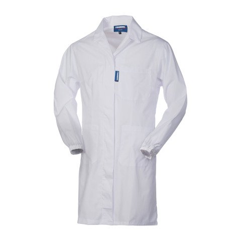 Bata blanca de trabajo de mujer en tela mezcla blanca - talla XL