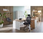 Chaise de bureau IZY tissu et maille - avec accoudoirs, appui-tête et soutien lombaire - Mécanisme Synchrone - Pieds aluminium