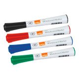 Marqueur effaçable Nobo Glide pointe ogive 1 mm - Pochette de 4 couleurs assorties