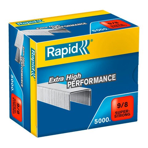 Grapas galvanizadas superfuertes Rapid 9/8 - Caja de 5000