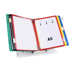 Expositor de sobremesa metálico Tarifold con 10 fundas A5
