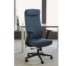 Chaise de bureau MARCEL tissu chiné - accoudoirs 3D, appui-tête, soutien lombaire, mécanisme synchrone réglage profondeur d'assise