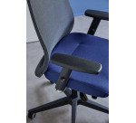 Chaise de bureau August tissu et maille - mécanisme Synchrone + réglage profondeur d’assise -  support lombaire - pieds noir