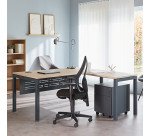 Bureau d'angle Arko L 160 x P 160 cm piètement métal