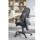 Chaise de bureau Holly tissu et maille - Dossier maille - avec ou sans accoudoirs - Mécanisme Contact permanent - Pied noir