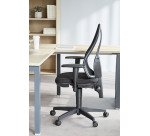 Chaise de bureau Holly tissu et maille - Dossier maille - avec ou sans accoudoirs - Mécanisme Contact permanent - Pied noir