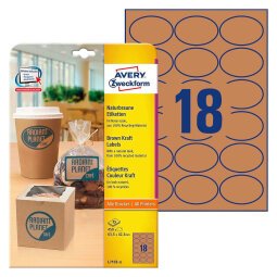 En_etichette avery l7103-20 kraft 63,5x42,3