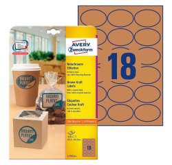 Etichette autoadesive Avery in carta kraft 63,5 x 42,3 100% riciclate