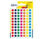 Etichette autoadesive tonde Avery colori assortiti diam. 8 mm 70 etic/foglio 420 etich/pacco
