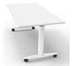 Foldable table white legs open dimension depth 80 x height 73,5 cm
