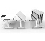 Foldable table white legs open dimension depth 80 x height 73,5 cm