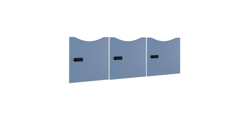 Lot de 3 portes Lockers laquées couleur -  Serrure à code