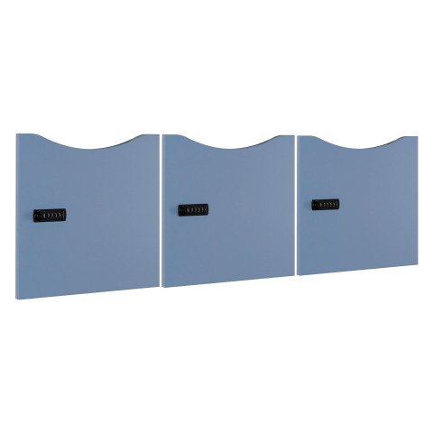 Juego de 3 puertas Lockers - azul arcilla