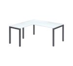Corner desk Arko L 160 x W 160 cm white metal base