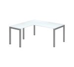 Corner desk Arko L 160 x W 160 cm white metal base