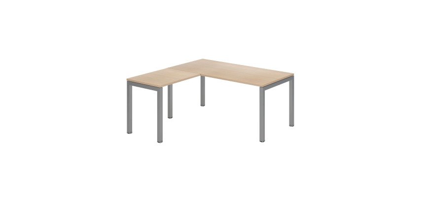 Bureau d'angle Arko L 160 x P 160 cm piètement métal