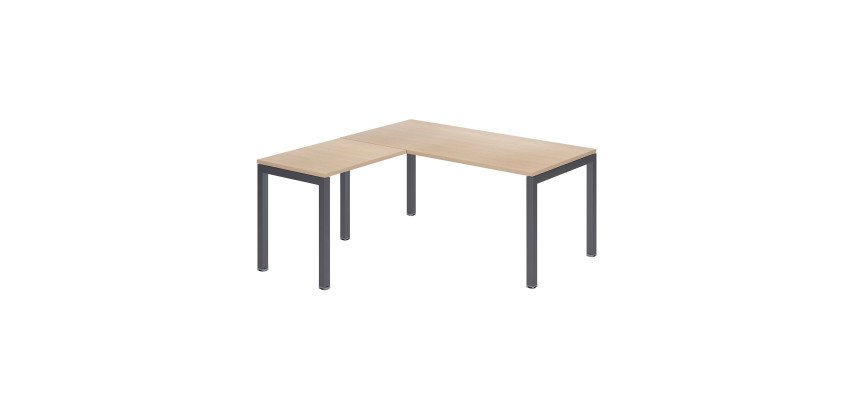 Bureau d'angle Arko L 160 x P 160 cm piètement métal