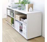 Bibliothèque basse hauteur bureau Eden blanche