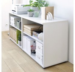 Libreria bassa eden bianca finitura bianca