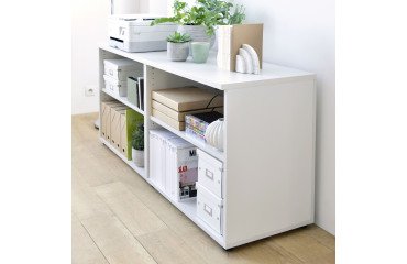 Libreria bassa eden bianca finitura bianca