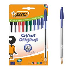 Penne a sfera BIC Cristal Original punta 1mm colori assortiti 10 pezzi