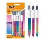 Penna a sfera a scatto BIC 4 Colori Gradient fusti metallizzati con sfumature, 1mm, 5 pezzi