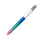 Penna a sfera a scatto BIC 4 Colori Gradient fusti metallizzati con sfumature, 1mm, 5 pezzi