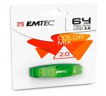 EMTEC USB 2.0 Flash Drive C410 Color Mix 64 GB Green