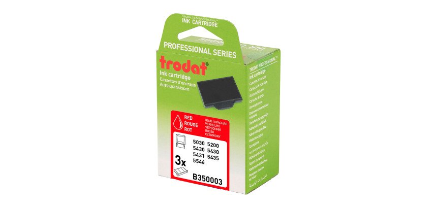 Cassette d'encrage rouge Printy 6/50 - Lot de 3