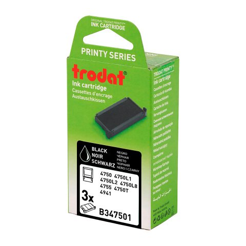 Cartucho de tinta negra Printy 6/4750 (paquete de 3)
