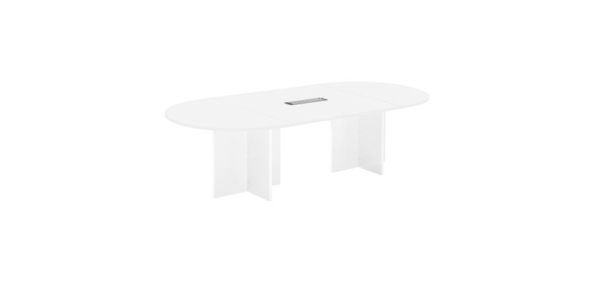 Table de réunion modulable avec extension Excellens L 260 X P 120 cm pieds croix plein bois