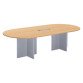 Table de réunion modulable avec extension L 260 cm plateau hêtre piètement croix plein bois Essens