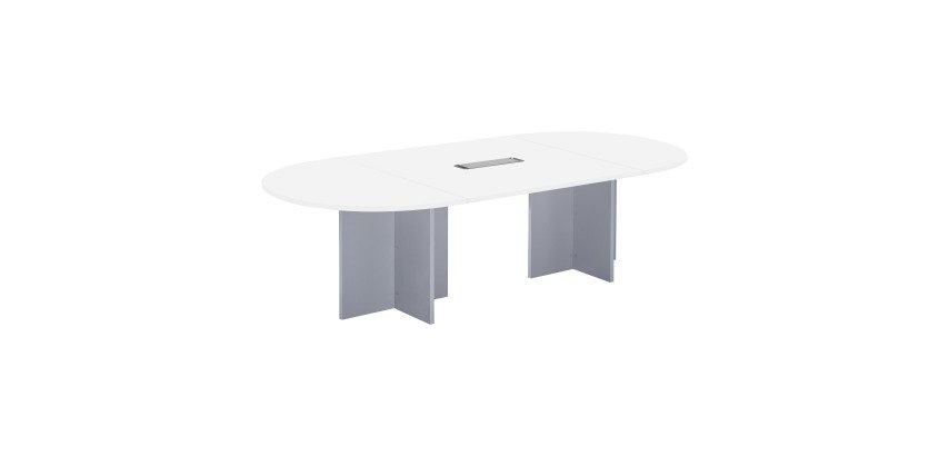 Table de réunion modulable avec extension Excellens L 260 X P 120 cm pieds croix plein bois