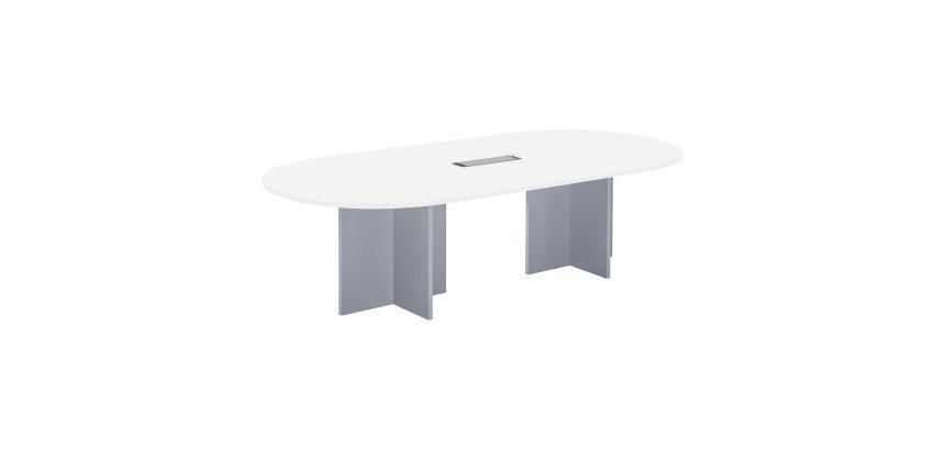 Modulaire vergadertafel met verlenging Excellens L 260 X B 120 cm massief houten kruispoten